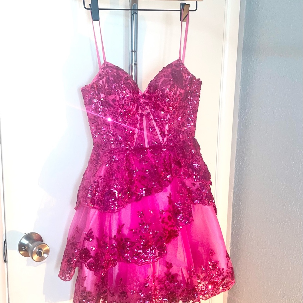 Magenta mini prom dress | brand new